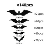 Halloween 3D Bat and Spider Wall Stickers - PVC