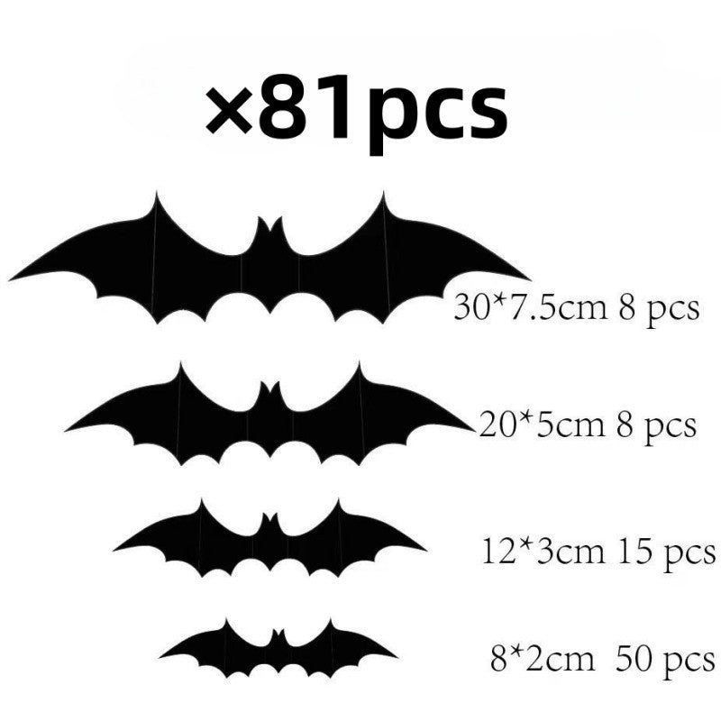 Halloween 3D Bat and Spider Wall Stickers - PVC