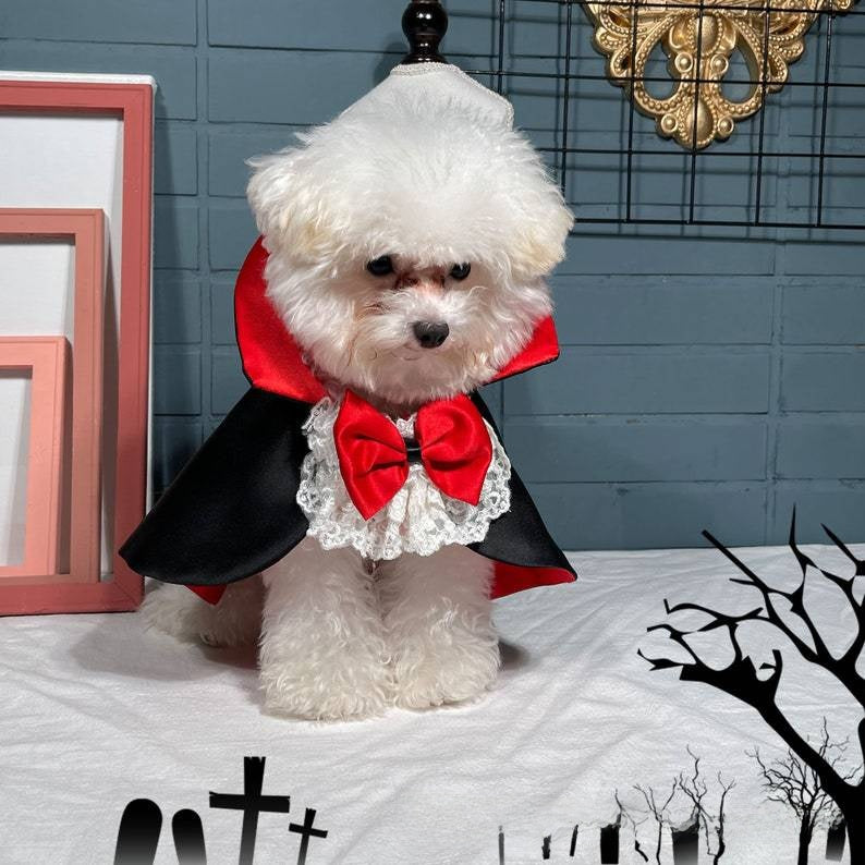 Pet Vampire Cloak Halloween Costume - Satin