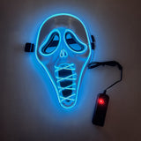 LED Glow Horror Scream Mask for Halloween - Plastic
