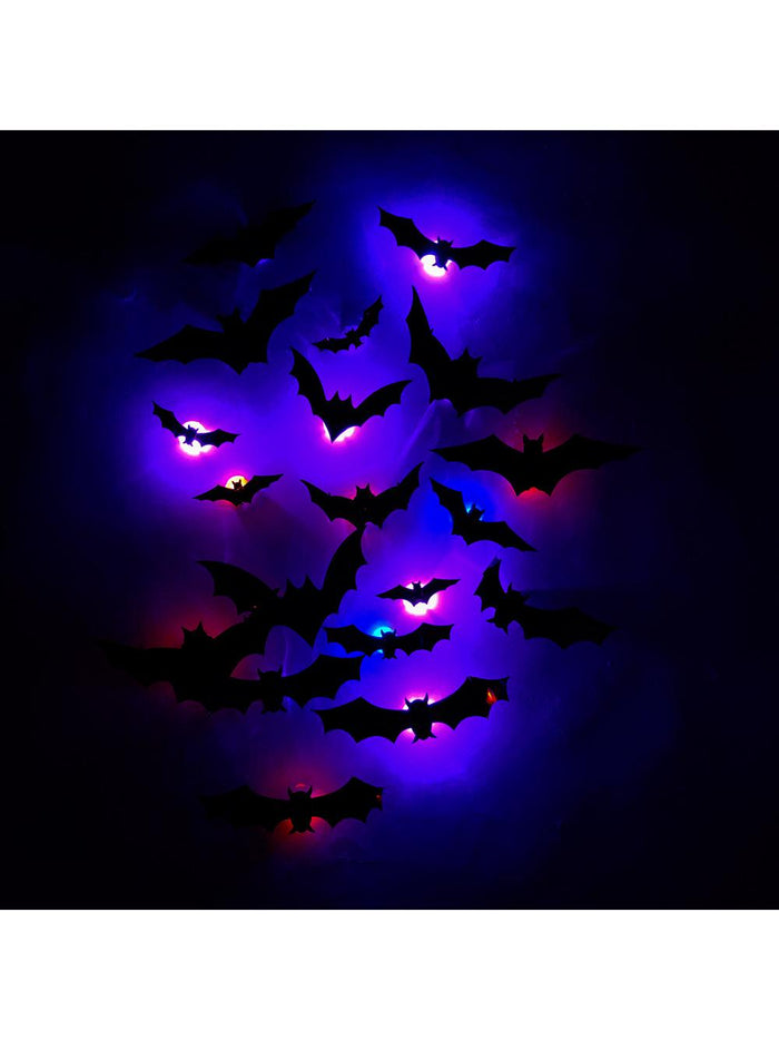 Halloween LED Glow Bat Wall Stickers