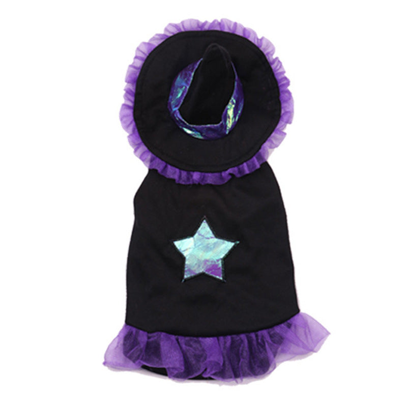 Wizard Pet Costume Halloween Dog Cat Outfit - Polyester