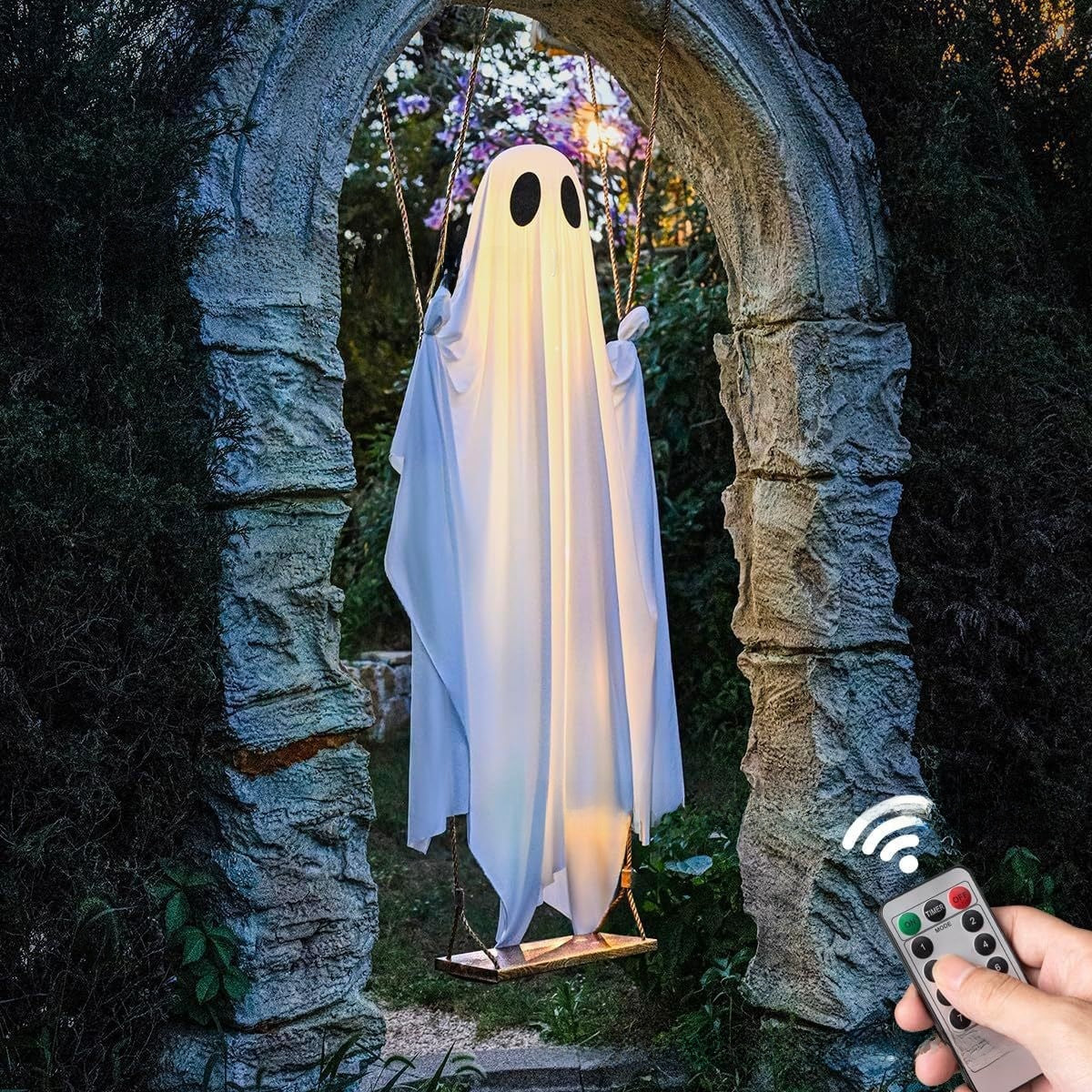 Halloween Glowing Swing Ghost Decoration