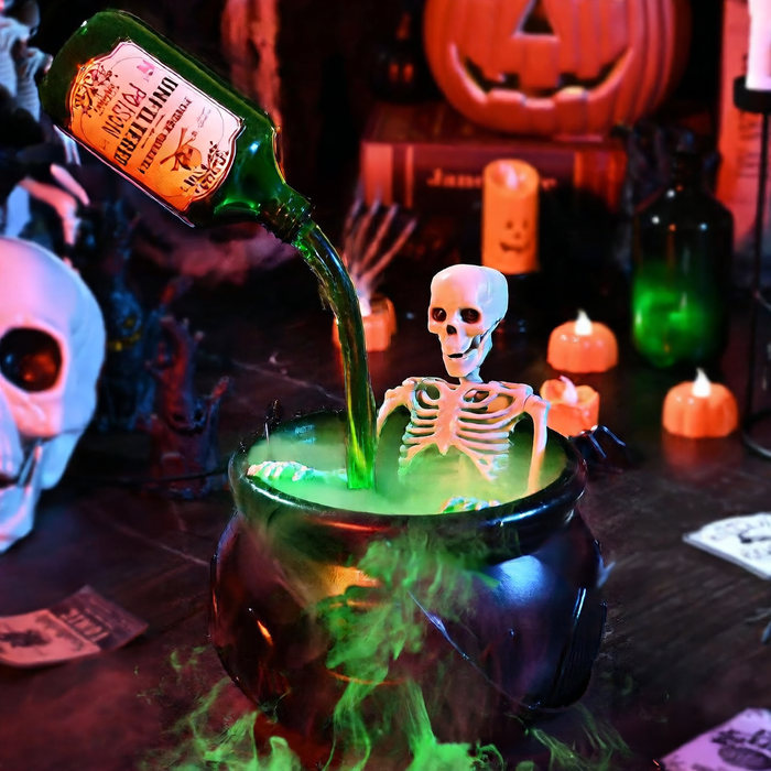 Halloween Floating Potion Bottle and Cauldron Decoration - Plastic
