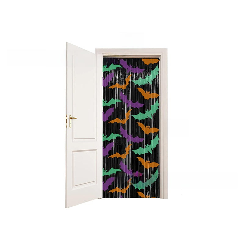 Halloween Foil Fringe Party Curtain - Plastic