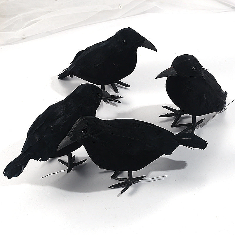 Halloween Black Crow Feather Decoration
