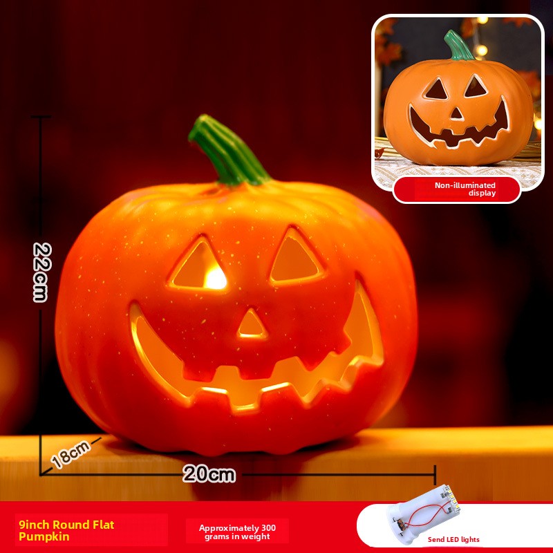 Halloween Light-Up Pumpkin Lantern - Plastic