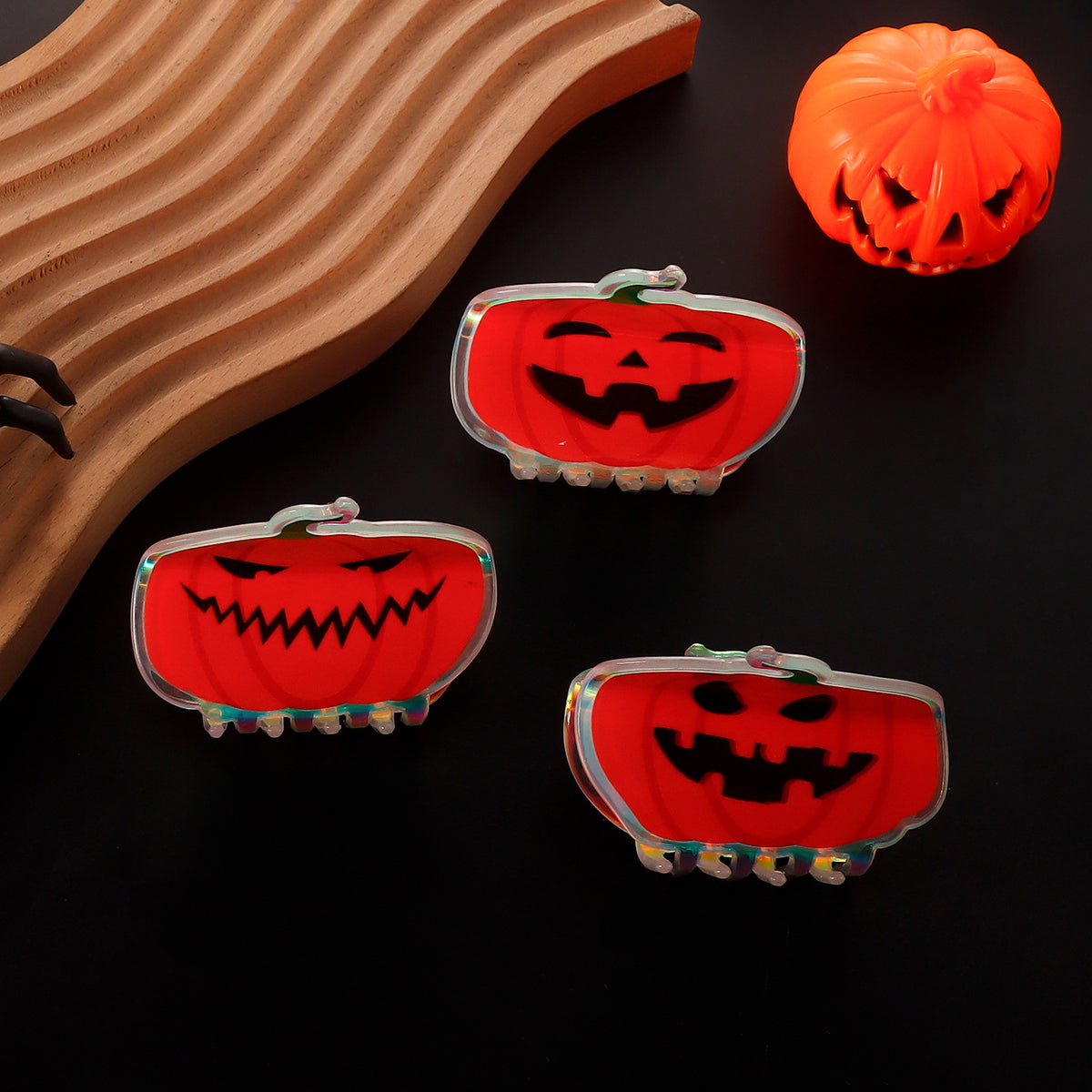 Halloween Pumpkin Ghost Hair Clip - PVC
