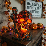 Halloween Skull LED Light Garden Decor - Resin