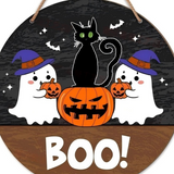 Halloween Boxwood Door Decoration