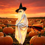 Flying Broom Ghost Halloween Decoration for Outdoor Scene