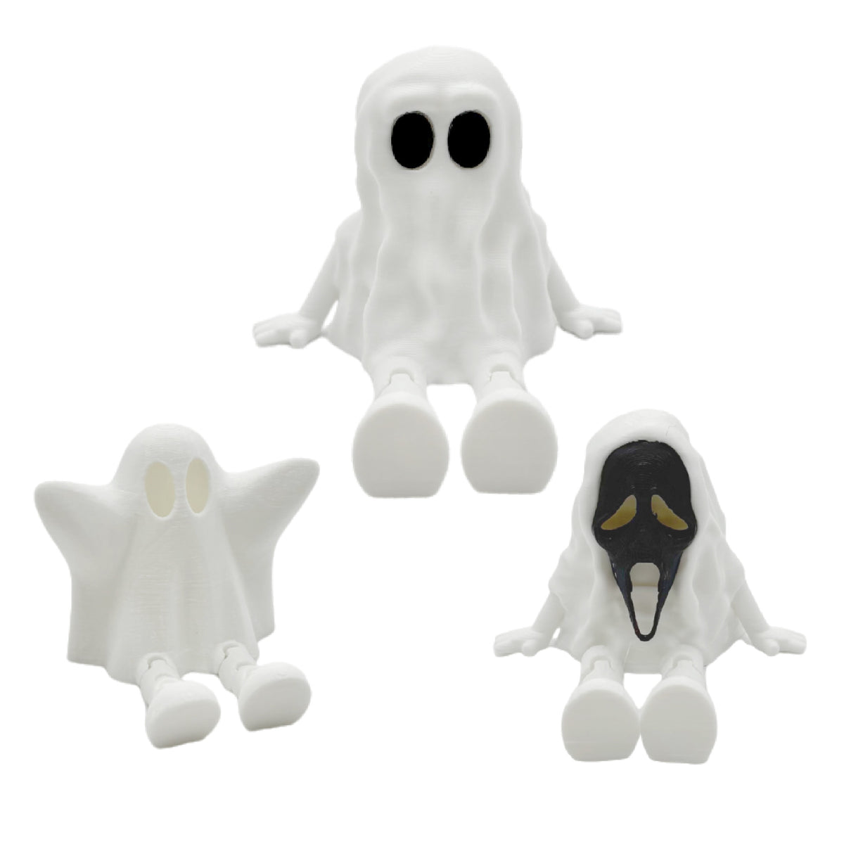 Halloween 3D Printed Articulated Ghost Figure - Plastic
