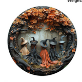 Halloween Boxwood Hanging Door Sign