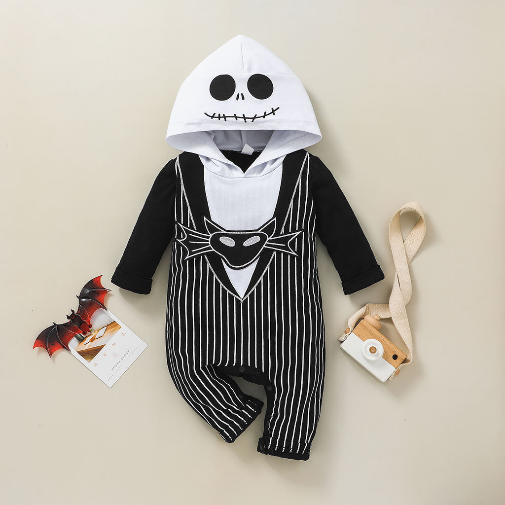 Baby Halloween Skeleton Hooded Jumpsuit