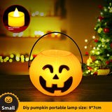 Halloween Pumpkin and Ghost Oil-Style Lantern - Plastic