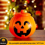 Halloween Pumpkin and Ghost Oil-Style Lantern - Plastic