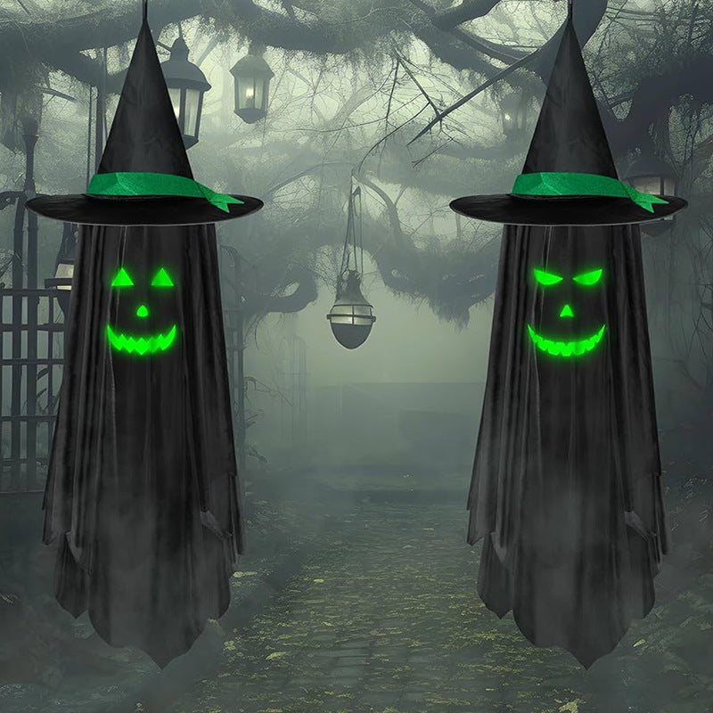 Halloween Glow-in-the-Dark Hanging Ghost Decoration - Cloth
