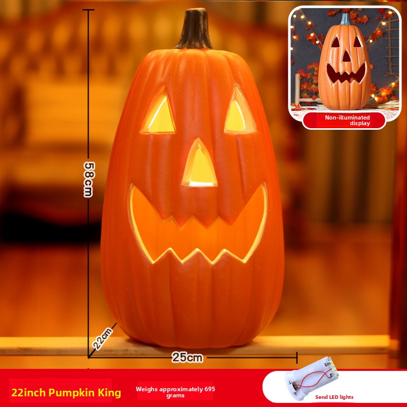 Halloween Light-Up Pumpkin Lantern - Plastic