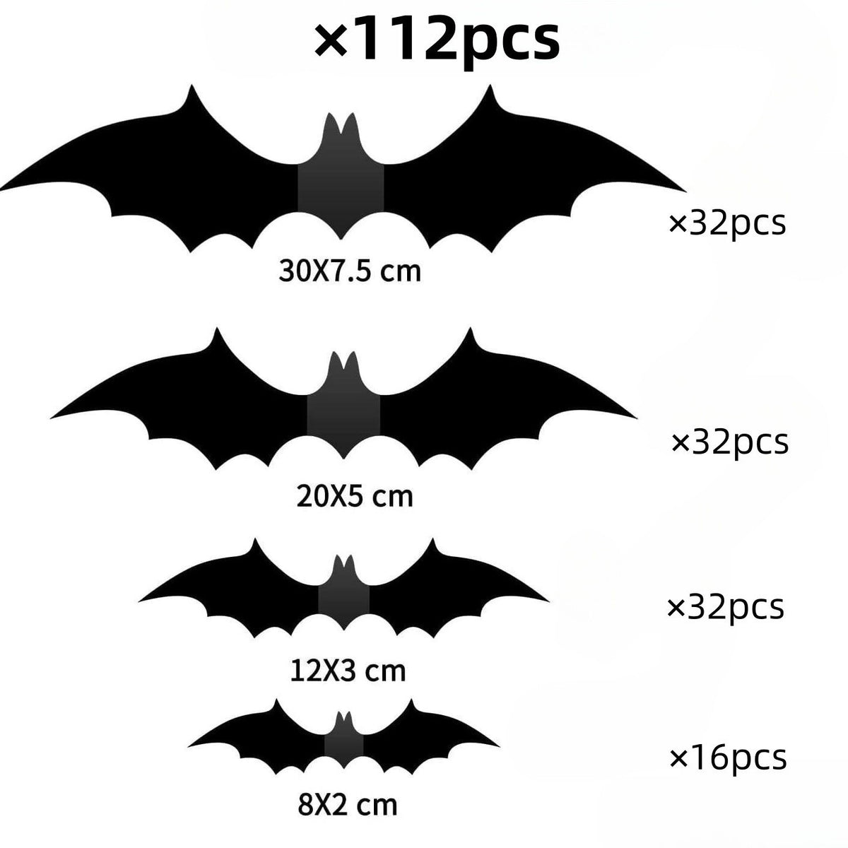 Halloween 3D Bat and Spider Wall Stickers - PVC
