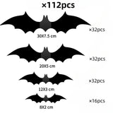Halloween 3D Bat and Spider Wall Stickers - PVC