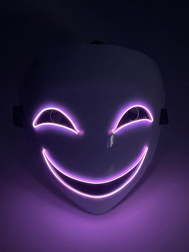 LED Glowing Anime Mask for Halloween Cosplay - Plastic