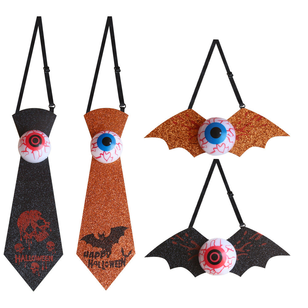 Halloween Light-Up Eyeball Tie - Non-woven fabric