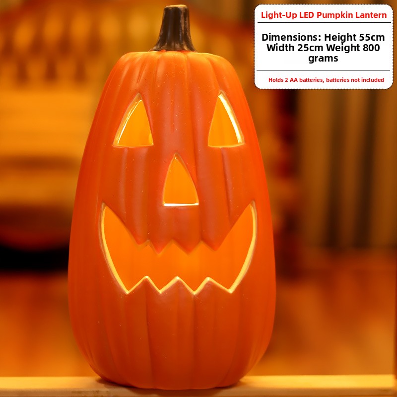 Halloween Light-Up Pumpkin Lantern - Plastic