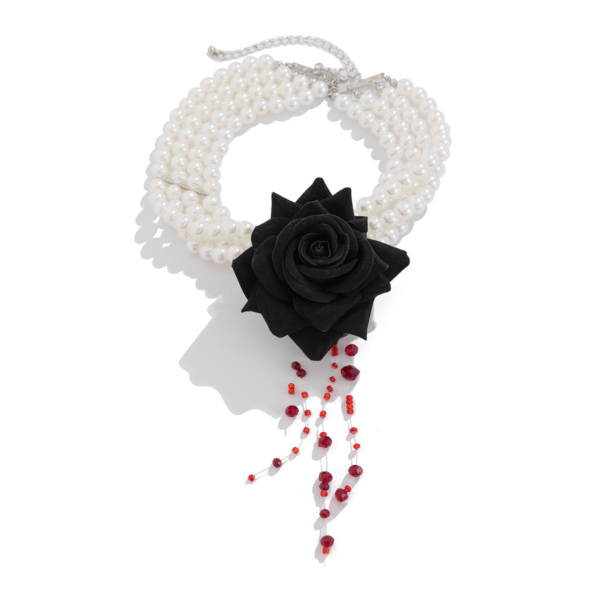 Halloween Blood-Effect Pearl Beaded Necklace