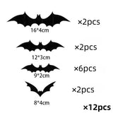 Halloween 3D Bat and Spider Wall Stickers - PVC