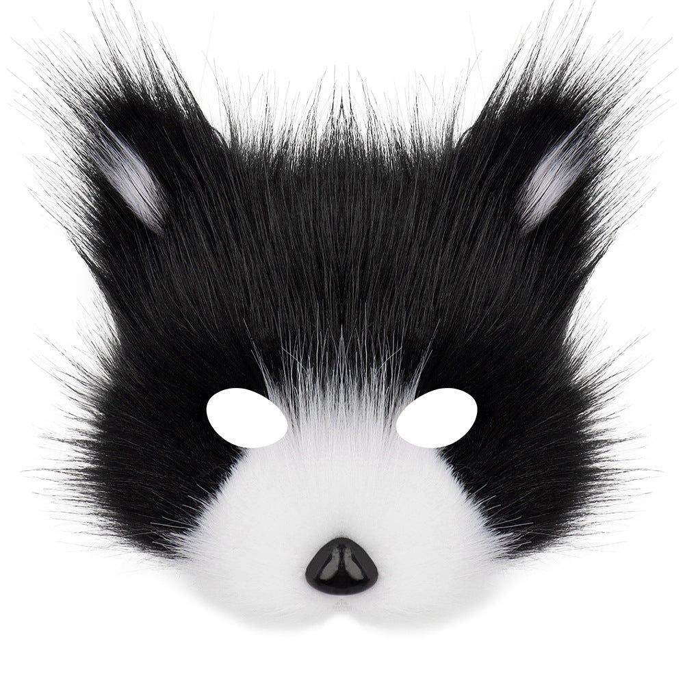 Halloween Plush Animal Cosplay Mask, Gloves and Tail Accessories