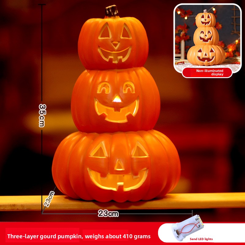 Halloween Light-Up Pumpkin Lantern - Plastic