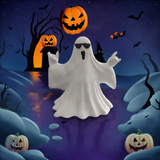 Halloween Resin Ghost Figurine - Pumpkin and Middle Finger Designs