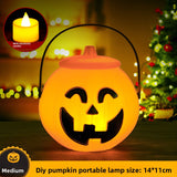 Halloween Pumpkin and Ghost Oil-Style Lantern - Plastic