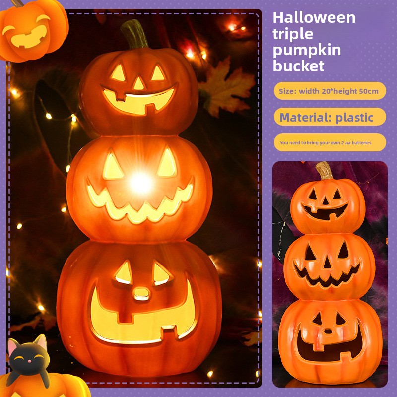 Halloween LED Pumpkin Decorations - Plastic