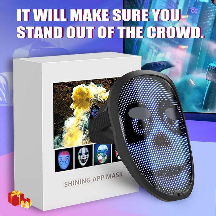 Halloween Bluetooth Gesture-Controlled LED Mask - Plastic