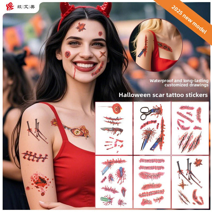 Halloween Fake Scar Tattoo Stickers