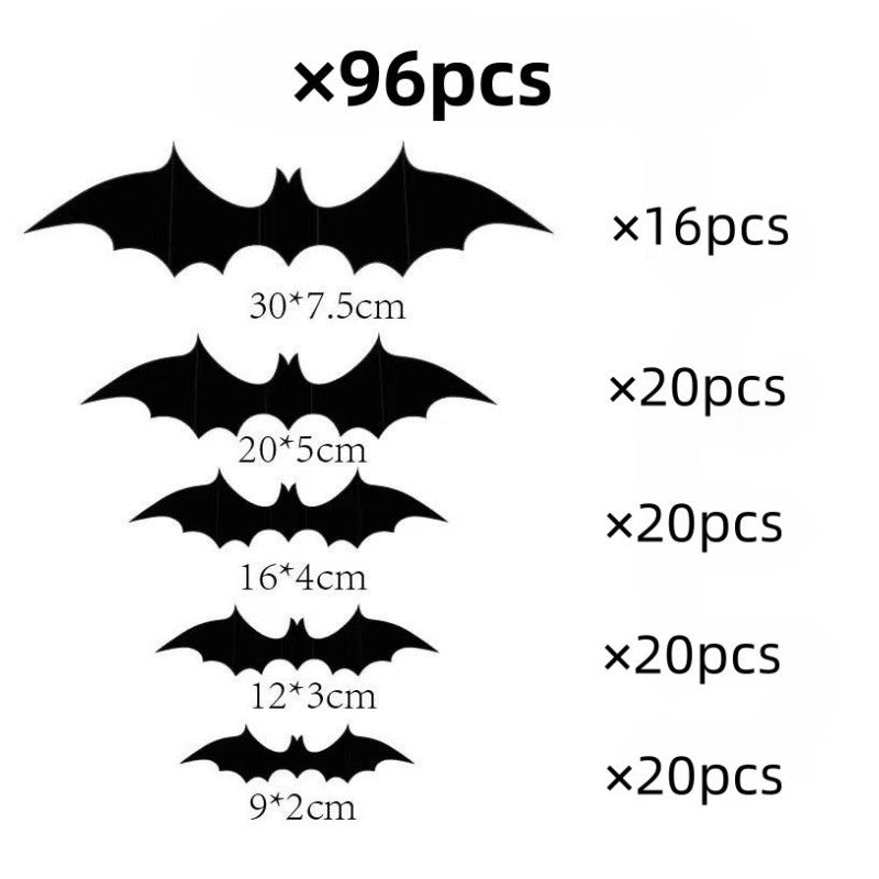 Halloween 3D Bat and Spider Wall Stickers - PVC