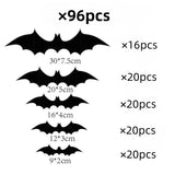 Halloween 3D Bat and Spider Wall Stickers - PVC