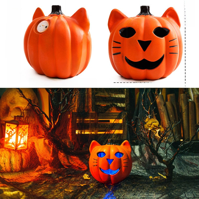 LED Halloween Pumpkin Lantern with Multiple Designs - Plastic