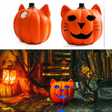 LED Halloween Pumpkin Lantern with Multiple Designs - Plastic