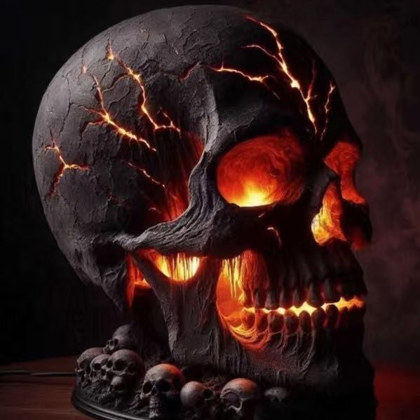 Halloween Skull LED Light Garden Decor - Resin