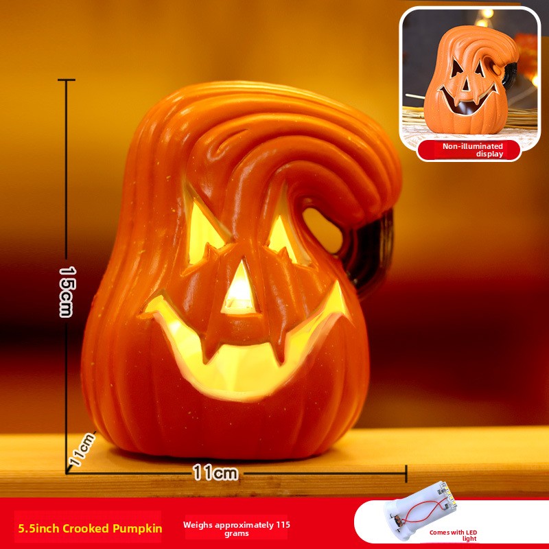 Halloween Light-Up Pumpkin Lantern - Plastic