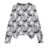3D Print Halloween Round Neck Knitted Sweater - Polyester