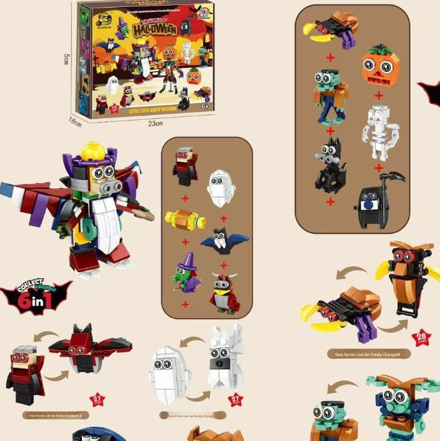 Halloween Pumpkin Haunted House DIY Building Blocks