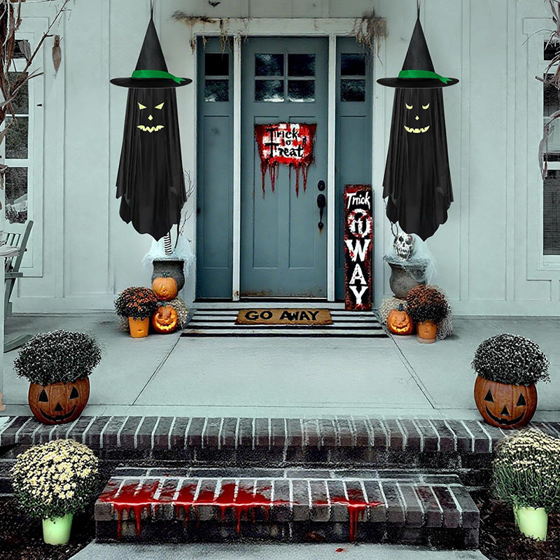 Halloween Glow-in-the-Dark Hanging Ghost Decoration - Cloth
