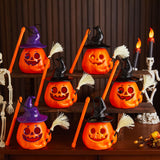 Halloween Portable Light-Up Pumpkin Lantern - Plastic