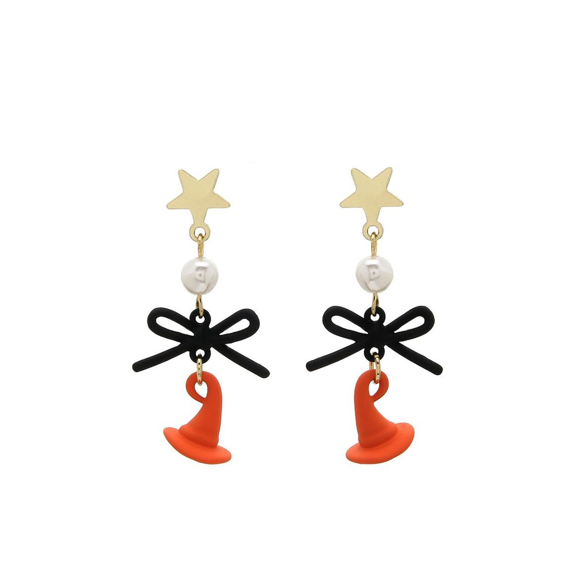 Gothic Halloween Pumpkin Ghost Earrings