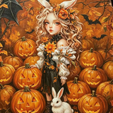 Halloween Boxwood Door Decoration