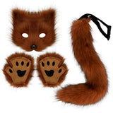 Halloween Plush Animal Cosplay Mask, Gloves and Tail Accessories