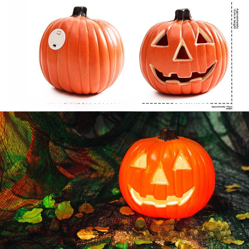 LED Halloween Pumpkin Lantern with Multiple Designs - Plastic